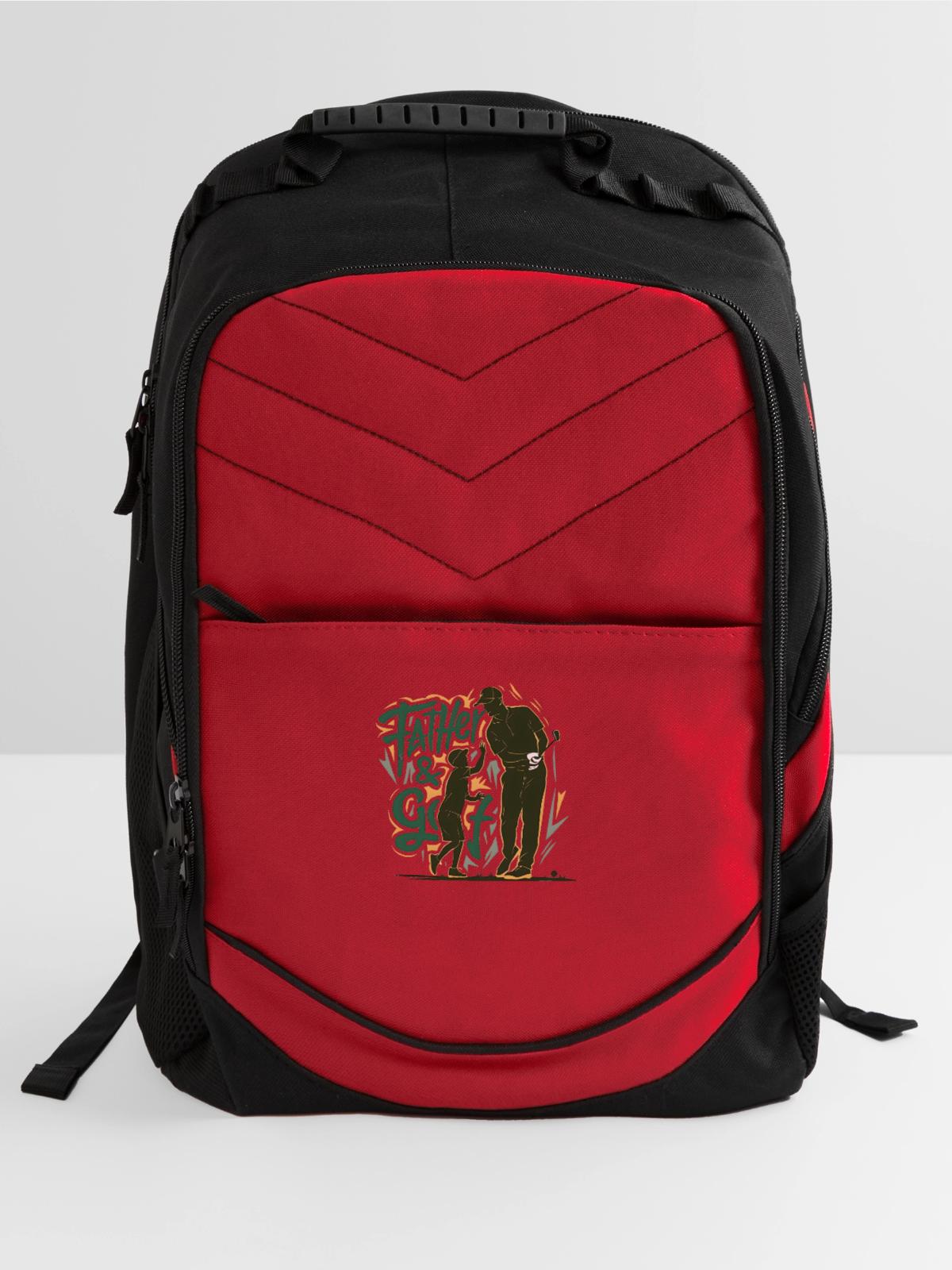 golf and papa - Computer Backpack - red - Front