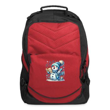 Snowman Christmas, Cute Christmas - Computer Backpack - red - Front