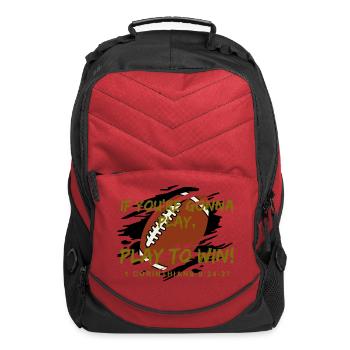 If you re gonna play, Play to win 1 Cor. Football - Computer Backpack - red - Front