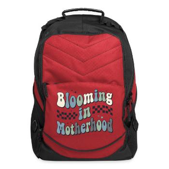 Blooming Motherhood Groovy Checkered Mama Gift - Computer Backpack - red - Front
