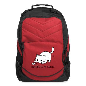 Hunting Is My Cardio Cute Cat Toy Mouse Minimalist - Computer Backpack - red - Front