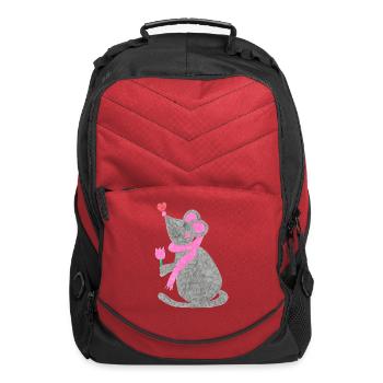 Cute mouse - Computer Backpack - red - Front