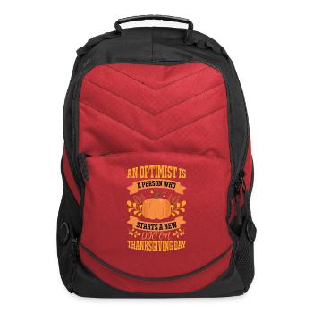 An Optimist Is A Person Who Starts A New Diet On - Computer Backpack - red - Front