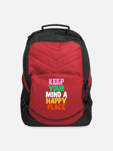 Keep Your Mind a Happy Place 1 - Computer Backpack - red