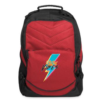 80s Vibes Lightning Bolt Retro Design  - Computer Backpack - red - Front