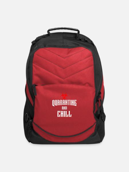Quarantine And Chill - Computer Backpack - red