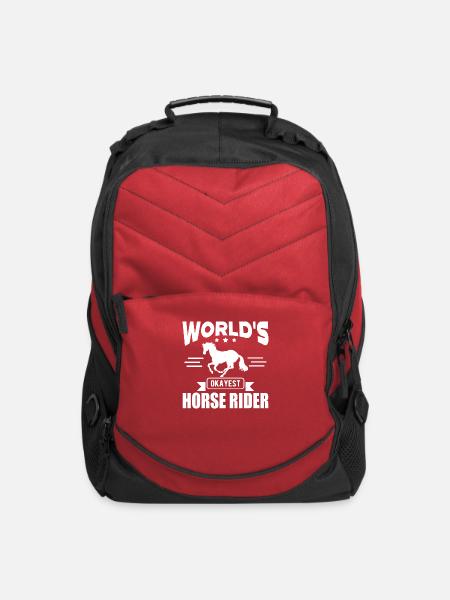 Horse Rider World s Okayest Horse Rider W - Computer Backpack - red