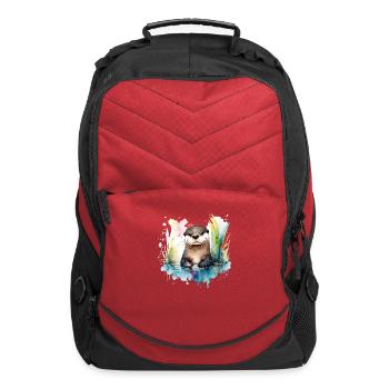 Otter In Water - Computer Backpack - red - Front