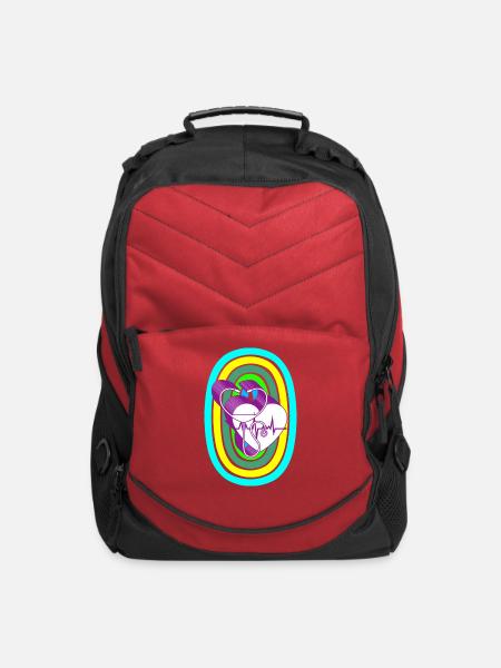 Stethoscope, heartbeat, and rainbow - Computer Backpack - red