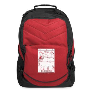 The Cataloger – Library Tarot (Negative Space) - Computer Backpack - red - Front