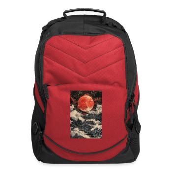 Red Moon Over Stormy Sea - Computer Backpack - red - Front