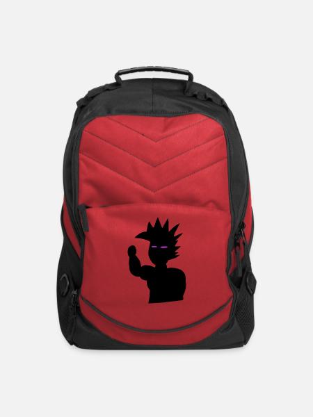 Minimalist Amethyst Cat Line Art - Computer Backpack - red
