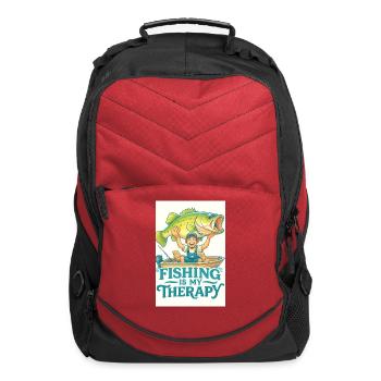 Fishing Is My Therapy - Computer Backpack - red - Front