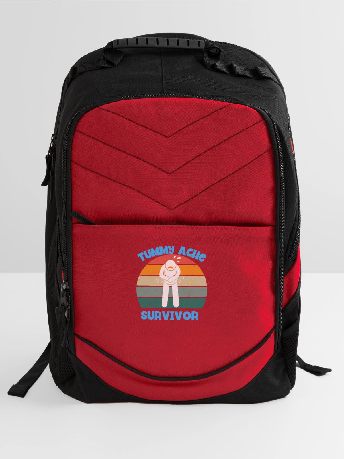 Tummy Ache Survivor - Computer Backpack - red - Front