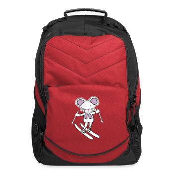 mouse skiing - Computer Backpack - red - Front