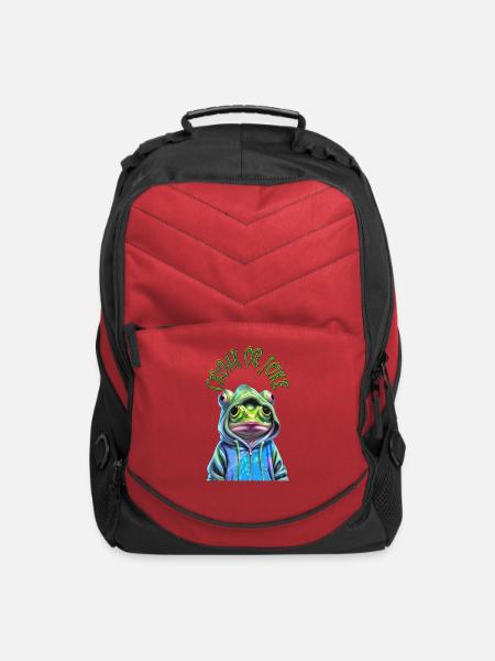 Funny Frog Likes to Rhyme - Computer Backpack - red