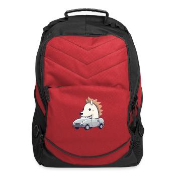 Horse Car Sweet Little Spoiled Horse Head - Computer Backpack - red - Front