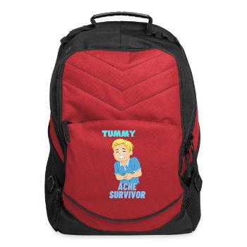 Tummy Ache Survivor Funny Back To School - Computer Backpack - red - Front