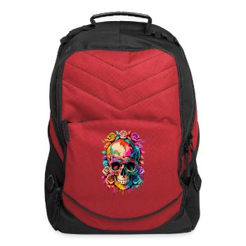 Skull and Roses Multcolor - Computer Backpack - red - Front