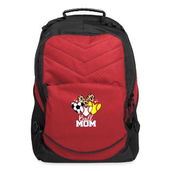 Ball Mom Baseball Softball Soccer - Computer Backpack - red - Front