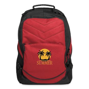 Palm Tree Beach Design - Computer Backpack - red - Front