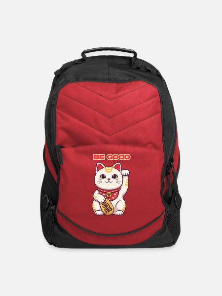 Be Good Maneki Neko - Computer Backpack - red