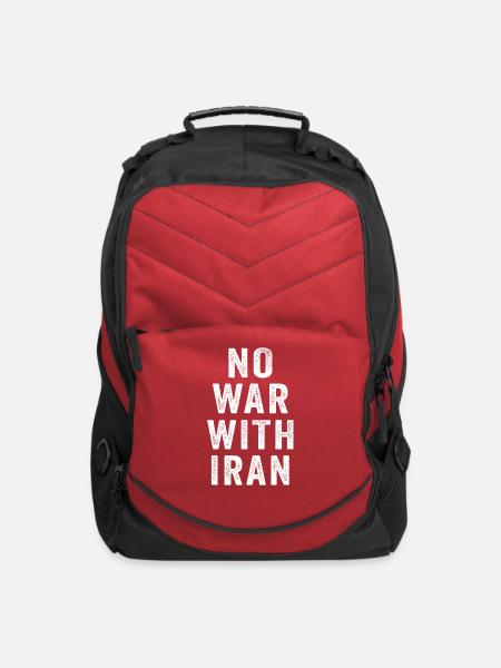 No War With Iran Peace Statement Shirt - Computer Backpack - red