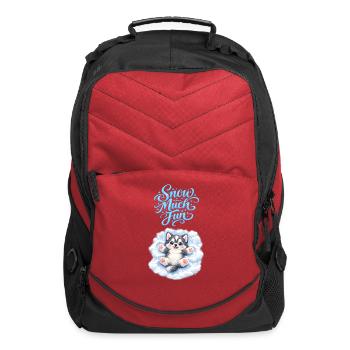 Snow Much Fun Husky Winter - Computer Backpack - red - Front