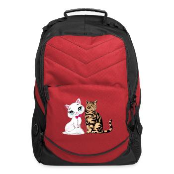 T-shirt Cat Cute - Computer Backpack - red - Front