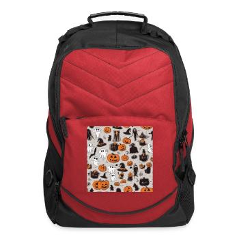 halloween skeleton pattern design - Computer Backpack - red - Front