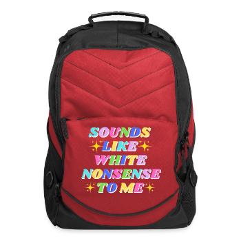 Vibrant Rainbow Retro Text Tee - Computer Backpack - red - Front
