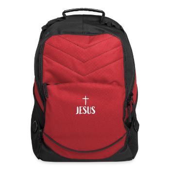 Jesus Slogan Christian Clothing - Computer Backpack - red - Front