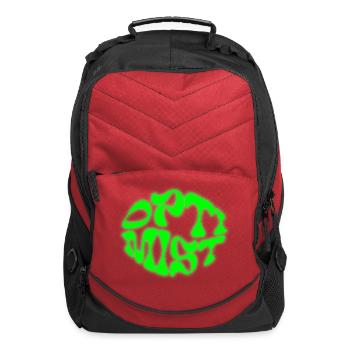 Fiery Green Abstract Optimist Design - Computer Backpack - red - Front