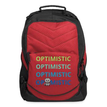 stay optimistic cute kitten - Computer Backpack - red - Front