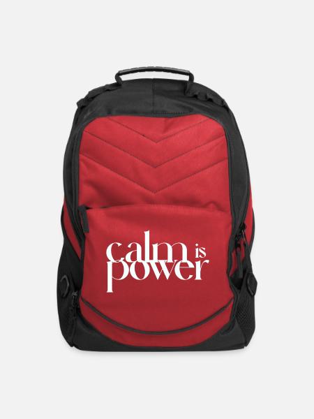 Calm Is Power Typography - Computer Backpack - red