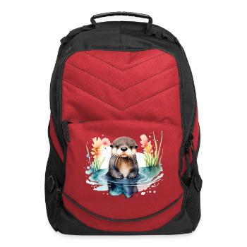 Otter In Water - Computer Backpack - red - Front