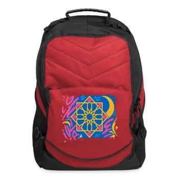 Geometric Mandala Neon Splash - Computer Backpack - red - Front