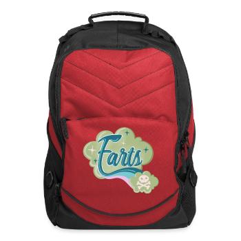 Farts Green Poison Cloud Kawaii Skull And - Computer Backpack - red - Front