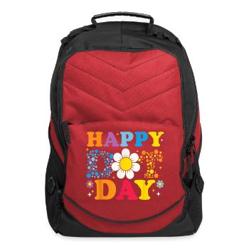 Retro Pre K Skateboard Lightning Bolt Back To Scho - Computer Backpack - red - Front