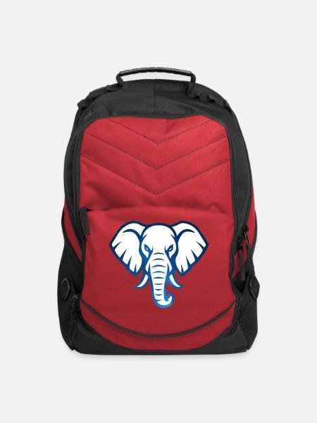 Galaxy Blue Elephant Head – Minimalist elephant. - Computer Backpack - red