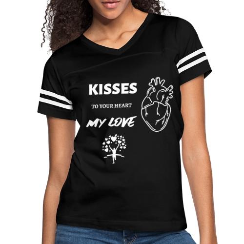 Kisses To Your Heart - Women's V-Neck Football Tee