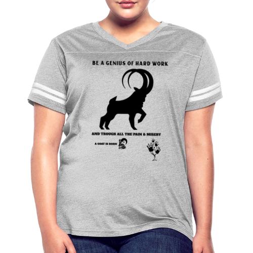 Be A Genius Of Hard Work - Women's V-Neck Football Tee