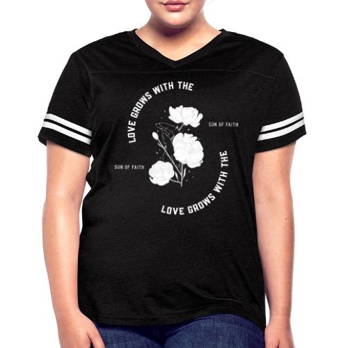 Love Grows With The Sun Of Faith - Women's V-Neck Football Tee