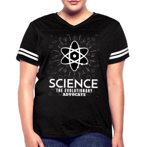Science The Evolutionary Advocate White Design - Women's V-Neck Football Tee