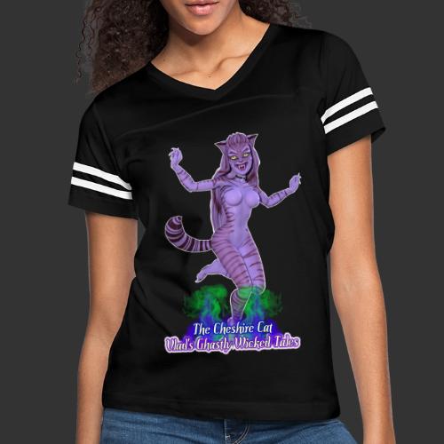 Ghastly Wicked Tales: Cheshire Cat - Women's V-Neck Football Tee