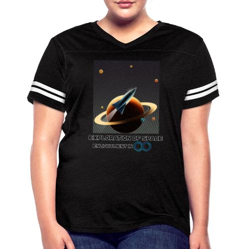 Exploration Of Space - Women's V-Neck Football Tee