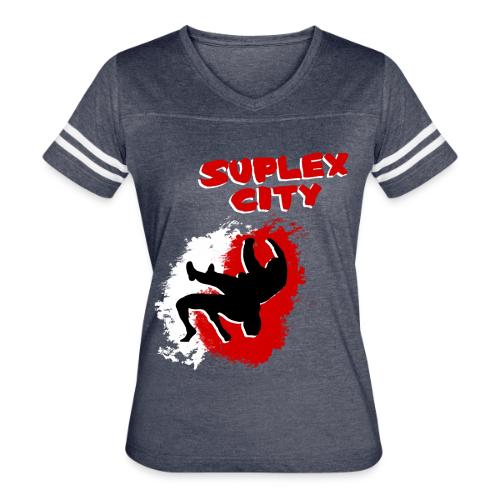 Suplex City (Womens) - Women's V-Neck Football Tee