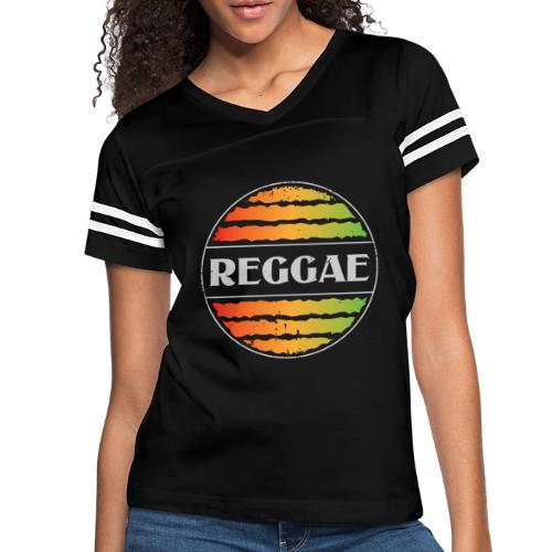 Reggae celebration vibrant rasta music design - Women's V-Neck Football Tee