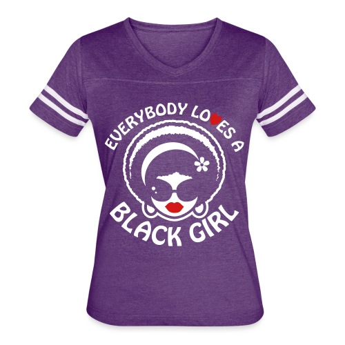 Everybody Loves A Black Girl - Version 1 Reverse - Women's V-Neck Football Tee