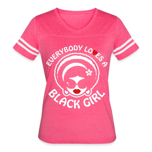 Everybody Loves A Black Girl - Version 1 Reverse - Women's V-Neck Football Tee